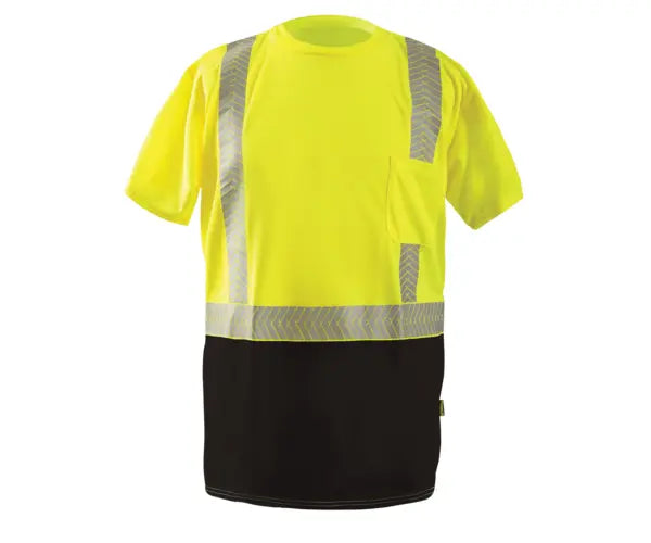 Occunomix Short Sleeve OCX Patented Segmented Tape Black Bottom W-Pocket Class 2 Hi-Vis Shirts Hi-Viz Yellow S model