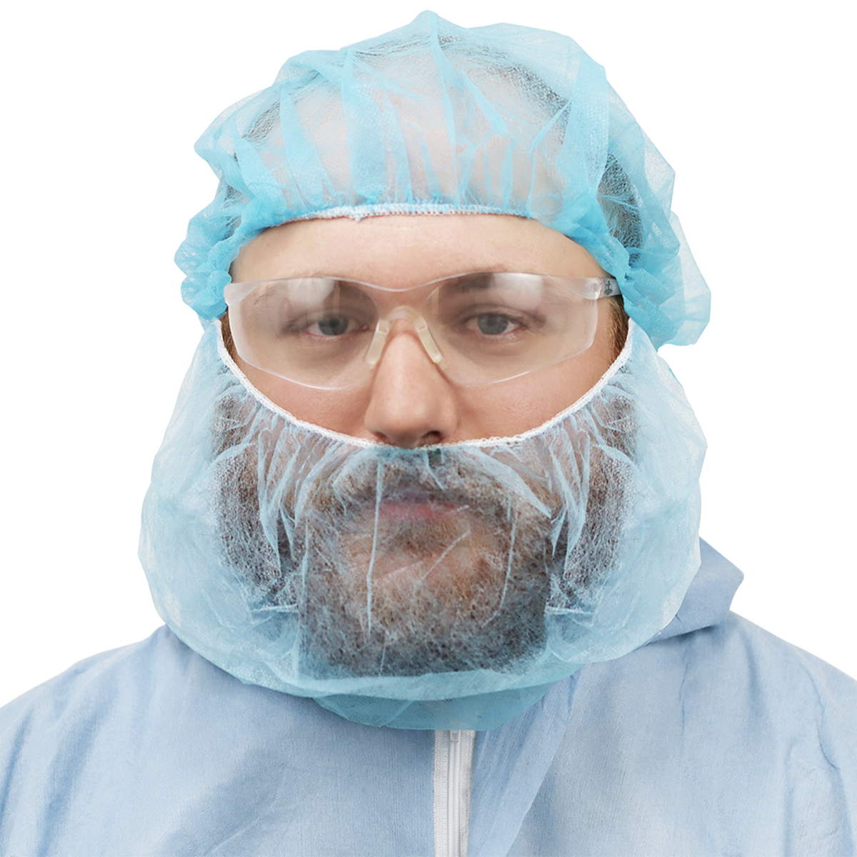 NW-PPBR18-B Blue Disposable Beard Covers - manufacturer detail 2; Case of 1000 covers