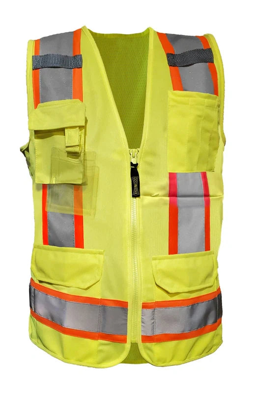 Occunomix Sustainable Two-Tone Women s Vest Hi-Vis Safety Vests Yellow XL model LUX-RYSMW-YXL