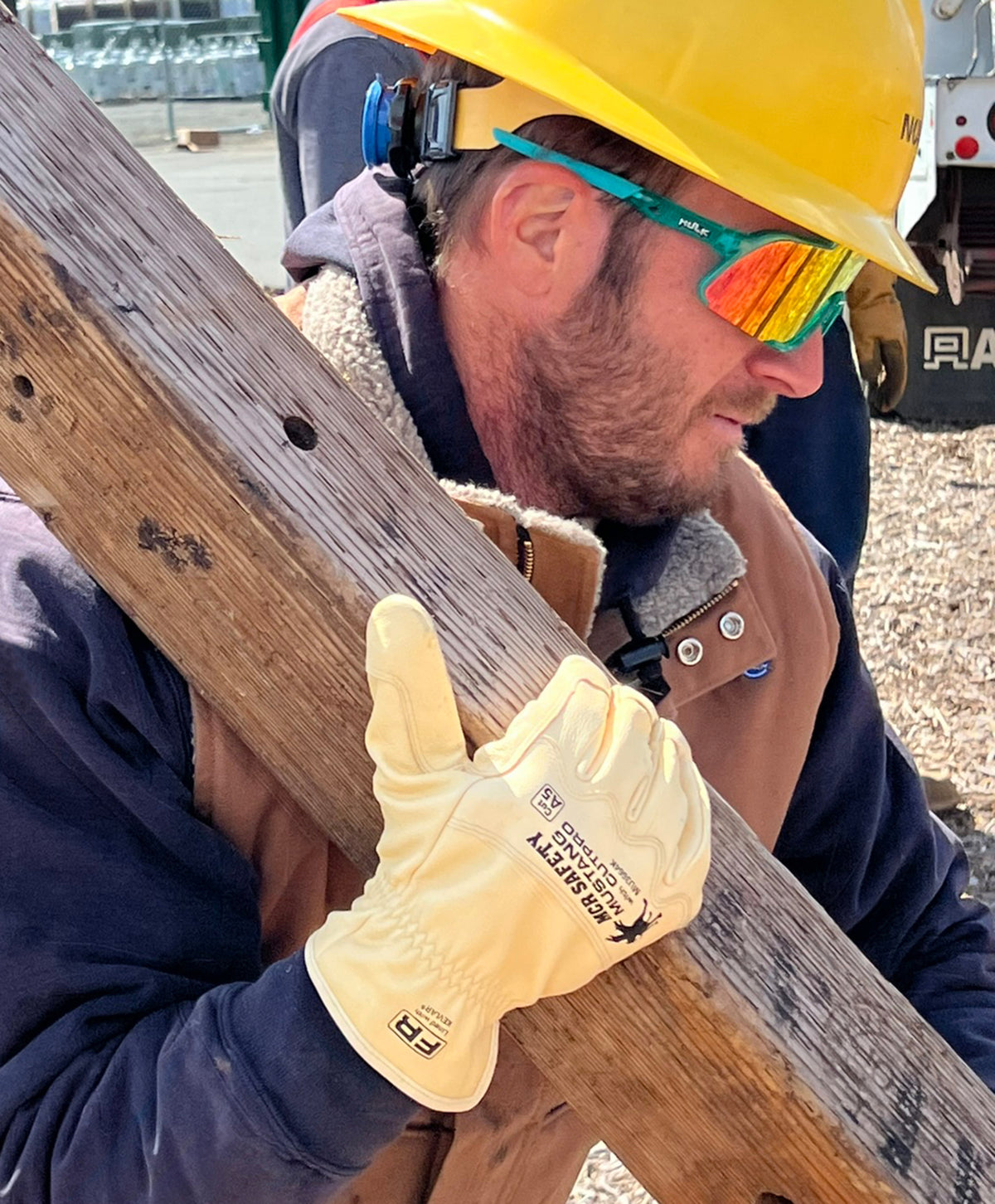 MU3664K - Mustang® HiDex - Leather Drivers Utility Work Gloves - Kevlar® Aramid Lined and Sewn - Premium Honey Gold Grain Goatskin - Reinforced Thumb and Index Finger - Wing Thumb and Double Palm Pattern - CAT4 FR Glove - Arc Rating of 50 cal/cm²