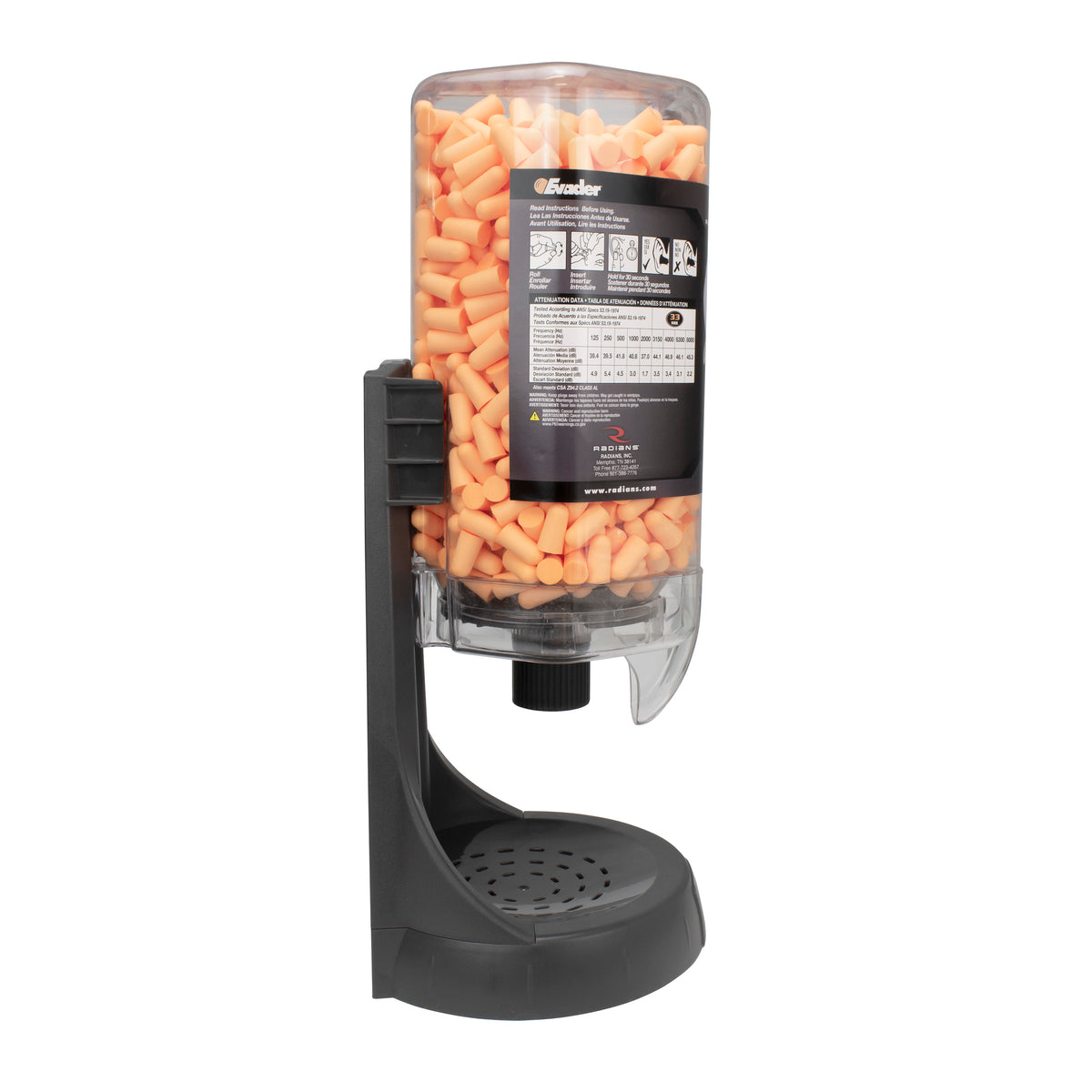 Radians FPD-500L94 - Refillable Dispenser with EVADER® FP94 Plugs - 500 Pair - additional view