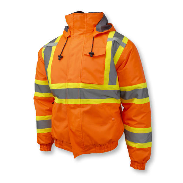 Radians SJ11QX-3 Class 3 X-Back Quilted Bomber Jacket with Hood