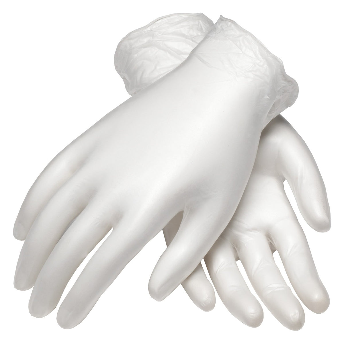 CleanTeam 100-2824 Single Use Class 100 Cleanroom Vinyl Glove with Finger Textured Grip - 9.5"