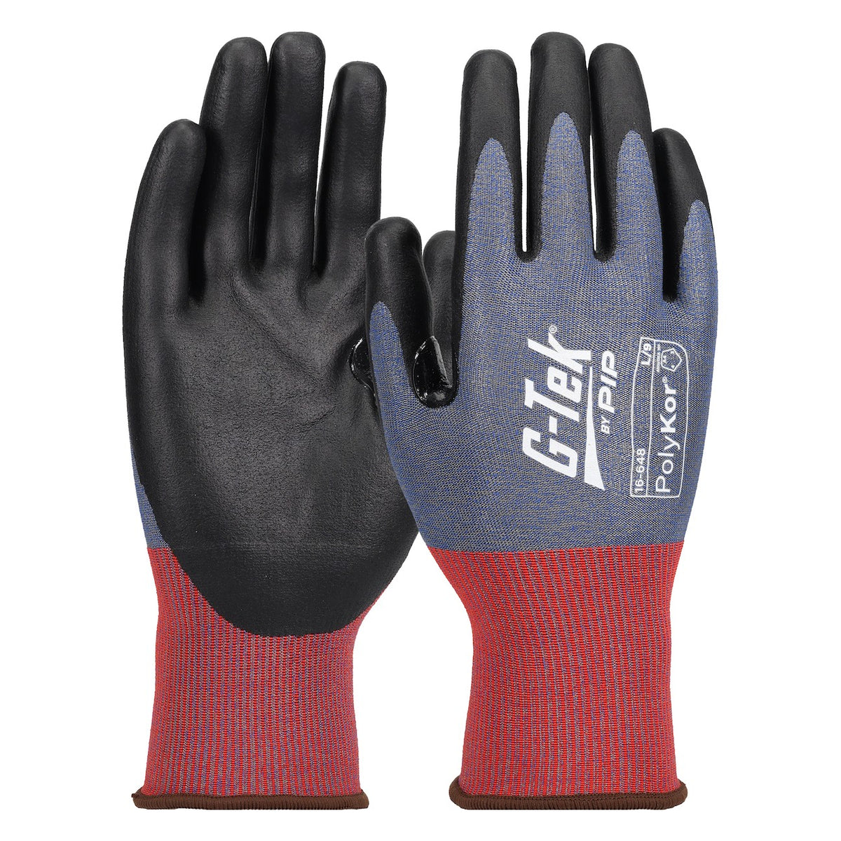 G-Tek 16-648 Seamless Knit Coreless PolyKor® Blended Glove with Foam Nitrile Coated Grip on Palm & Fingers - Touchscreen