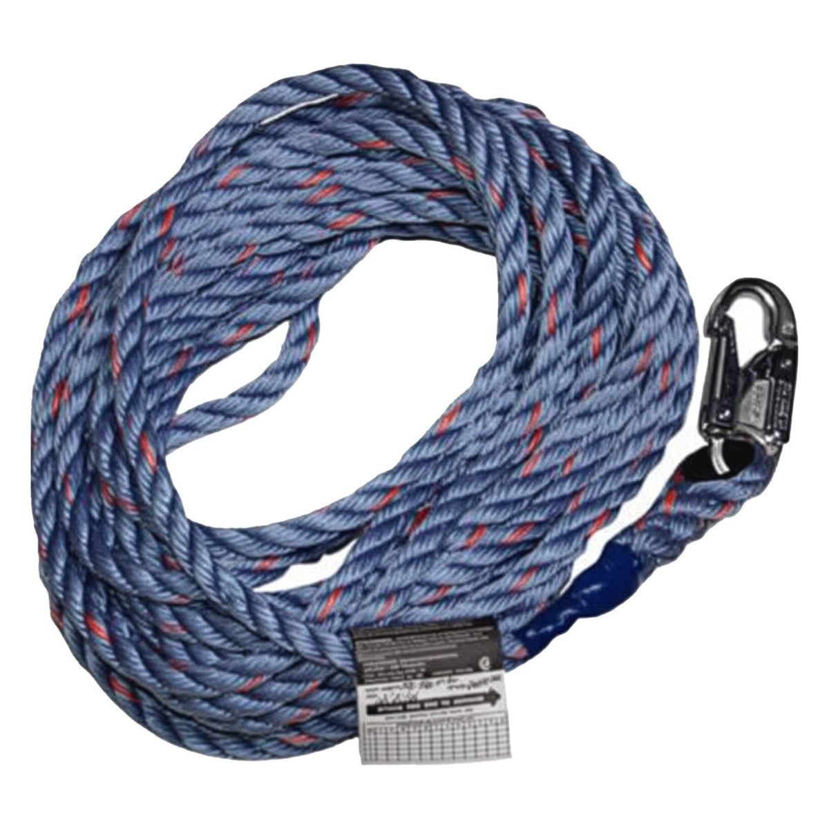 Miller 194R-2 5/8" Diameter Nylon Rope Lifeline with Thimble and Carabiner