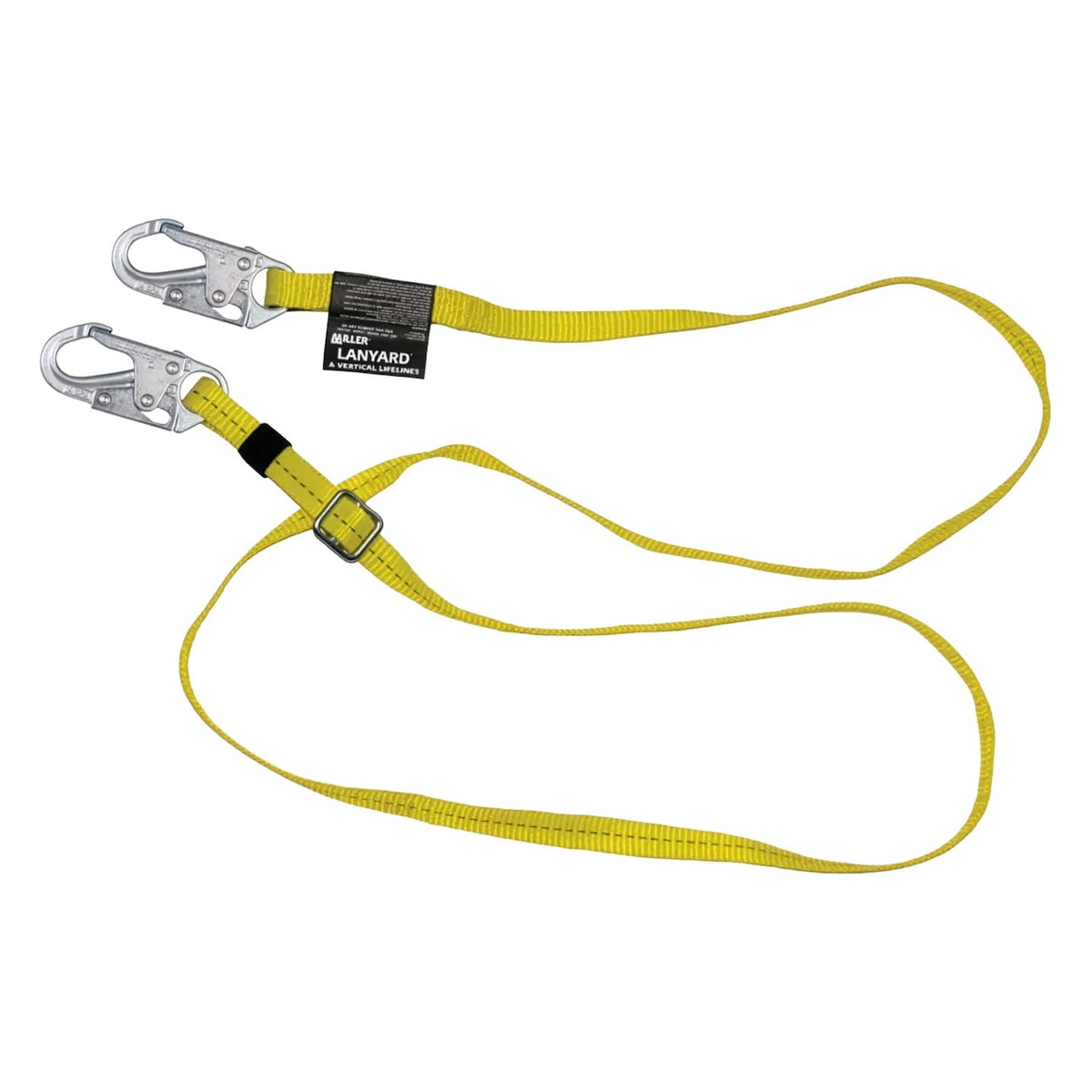 Miller 210WLS-Z7 Adjustable Webbing Positioning Lanyard with Steel Locking Snap Hooks