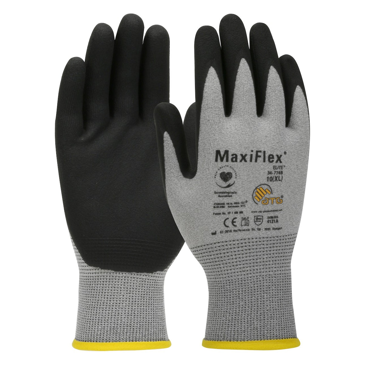 ATG 34-774B Anti-Static Seamless Knit Nylon Glove with Nitrile Coated MicroFoam Grip on Palm & Fingers - Touchscreen