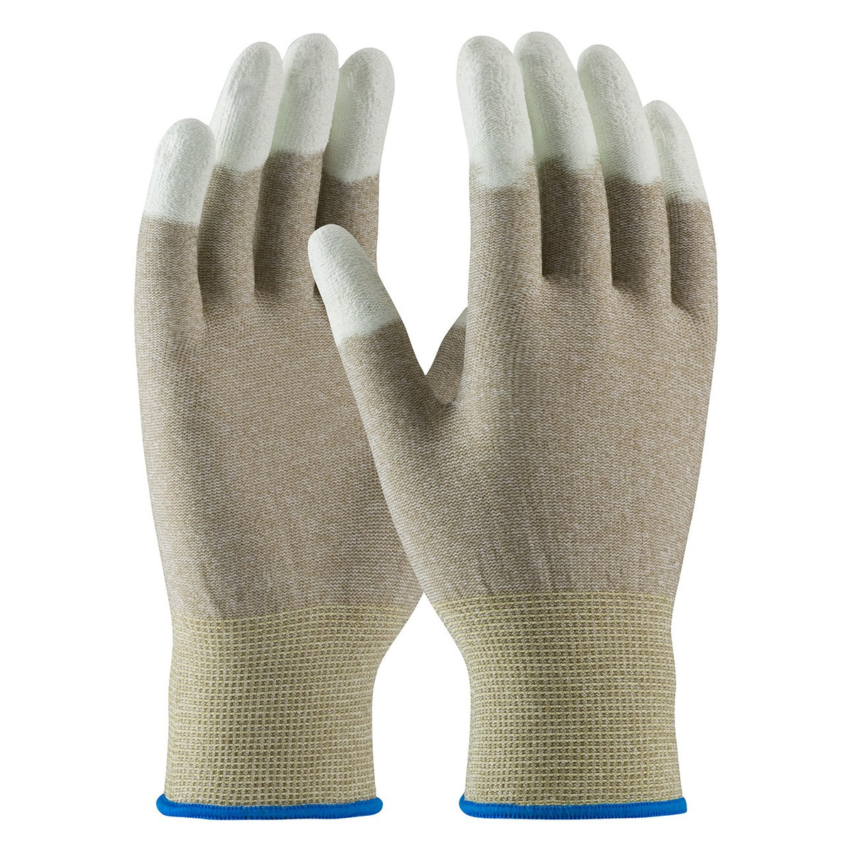CleanTeam 40-6416 Seamless Knit Nylon / Copper Fiber Electrostatic Dissipative (ESD) Glove with Polyurethane Coated Smooth Grip on Fingertips