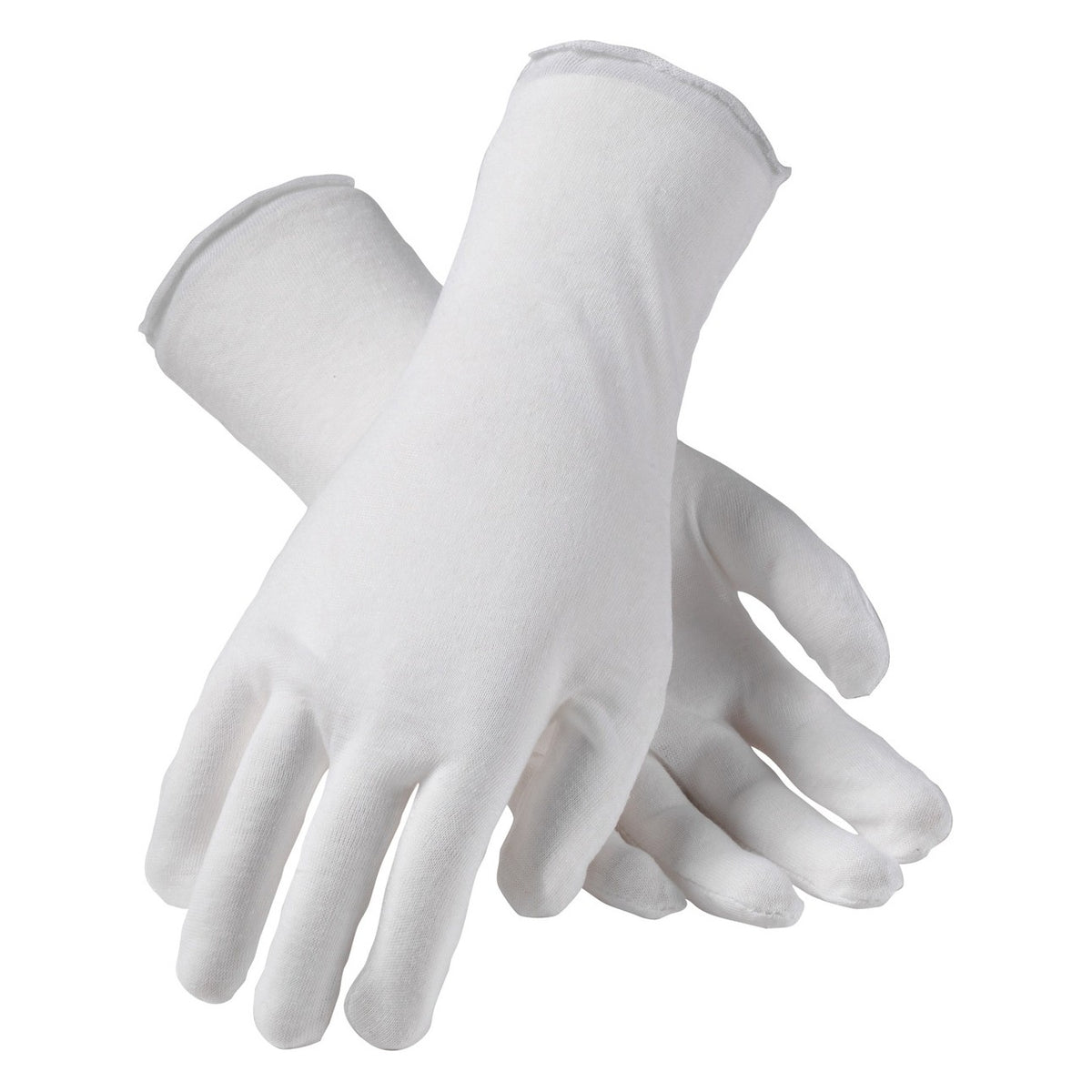 CleanTeam 97-500/12 Premium, Light Weight Cotton Lisle Inspection Glove with Unhemmed Cuff - 12"