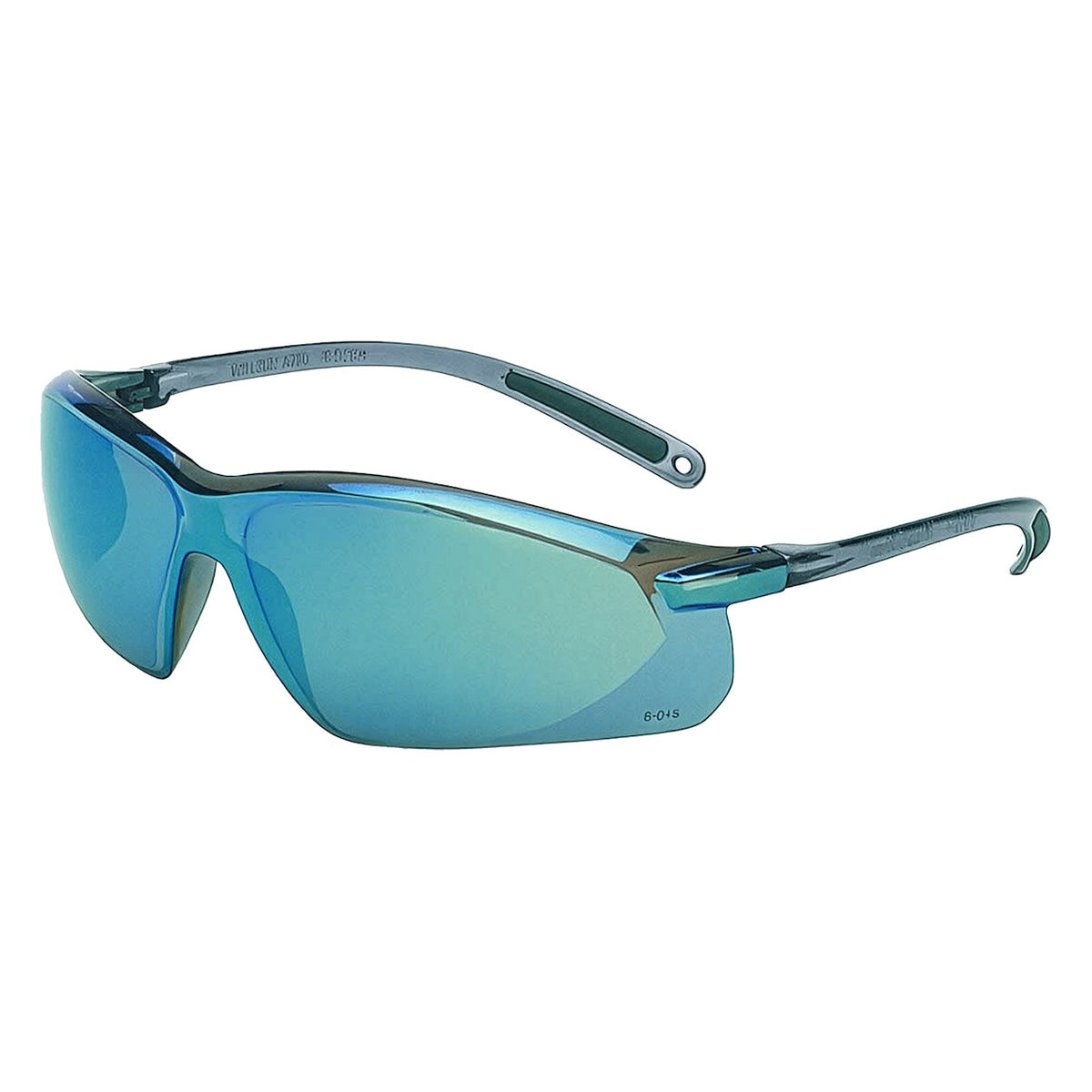 Uvex A703 Rimless Gray frame with Blue Mirror lens and Anti-Scratch Hardcoat
