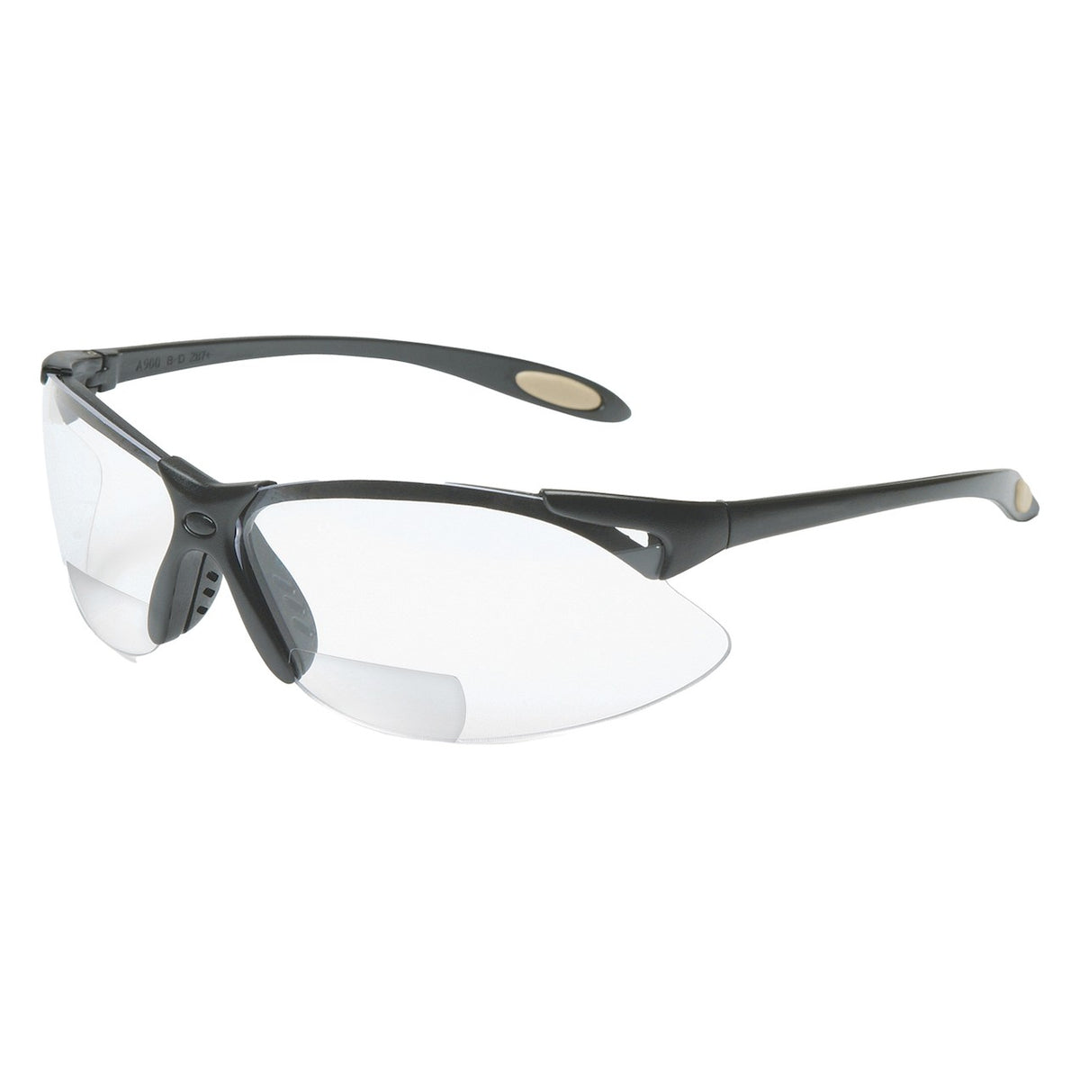 Uvex A951 Semi-Rimless Readers with Black Frame, Clear Lens and Anti-Scratch, Hard Coating - +2.00 Diopter