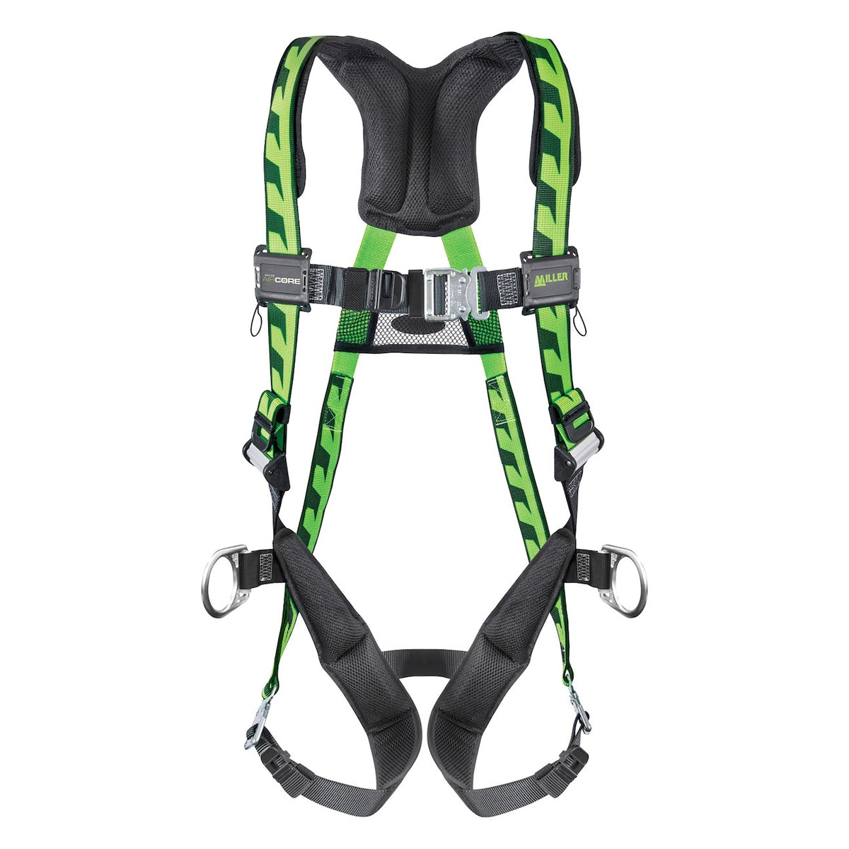 Miller AC-QC-D Premium Breathable Full-Body Harness with Steel Hardware, 5 Points of Adjustment, Back/Side D-Ring and Quick-Connect Chest & Leg Buckles