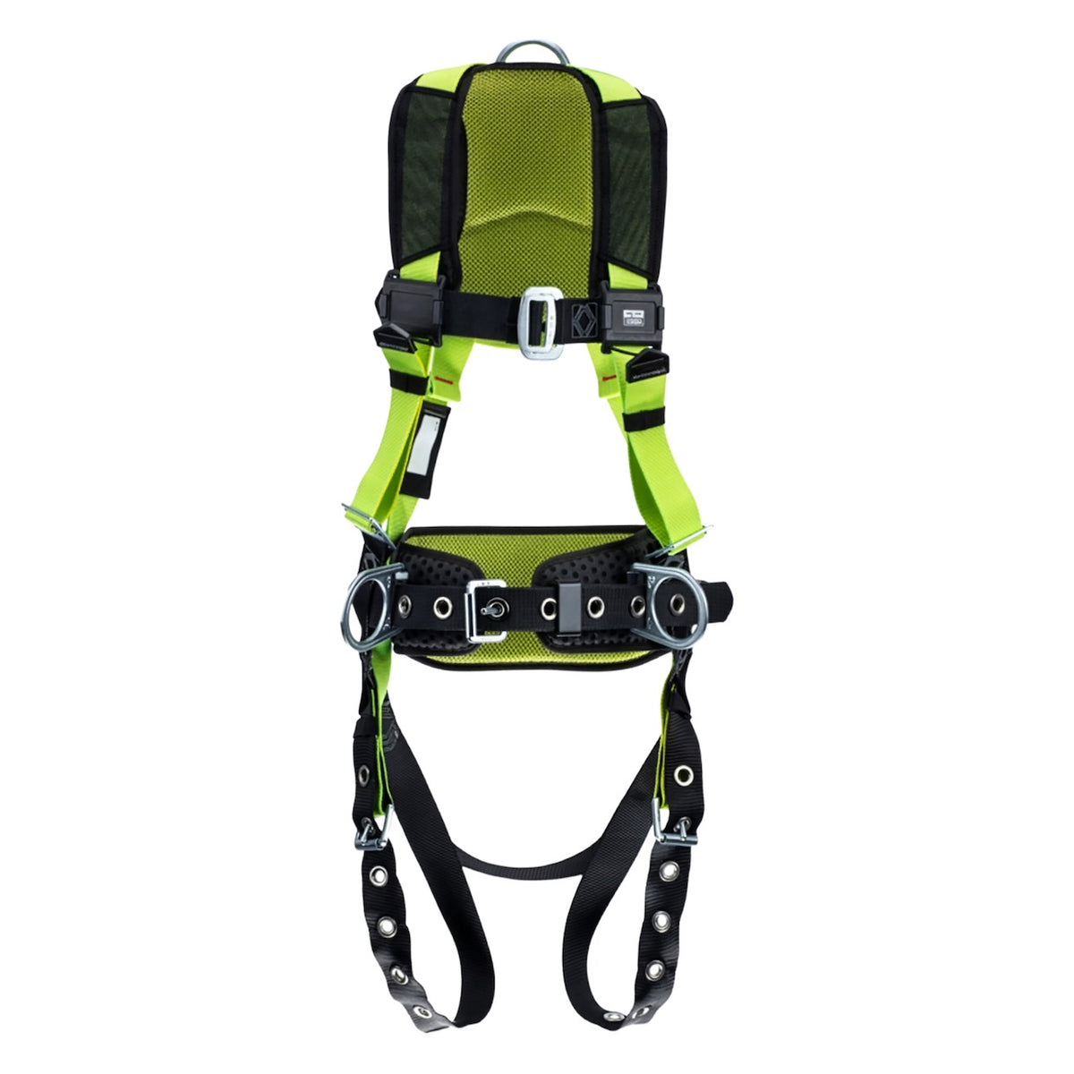 Miller H5CC31102 Construction Comfort Full-Body Harness with 5 Points of Adjustment with Padding & Belt , Steel D-Rings, Tongue Buckles Leg and Side & Back D-Rings