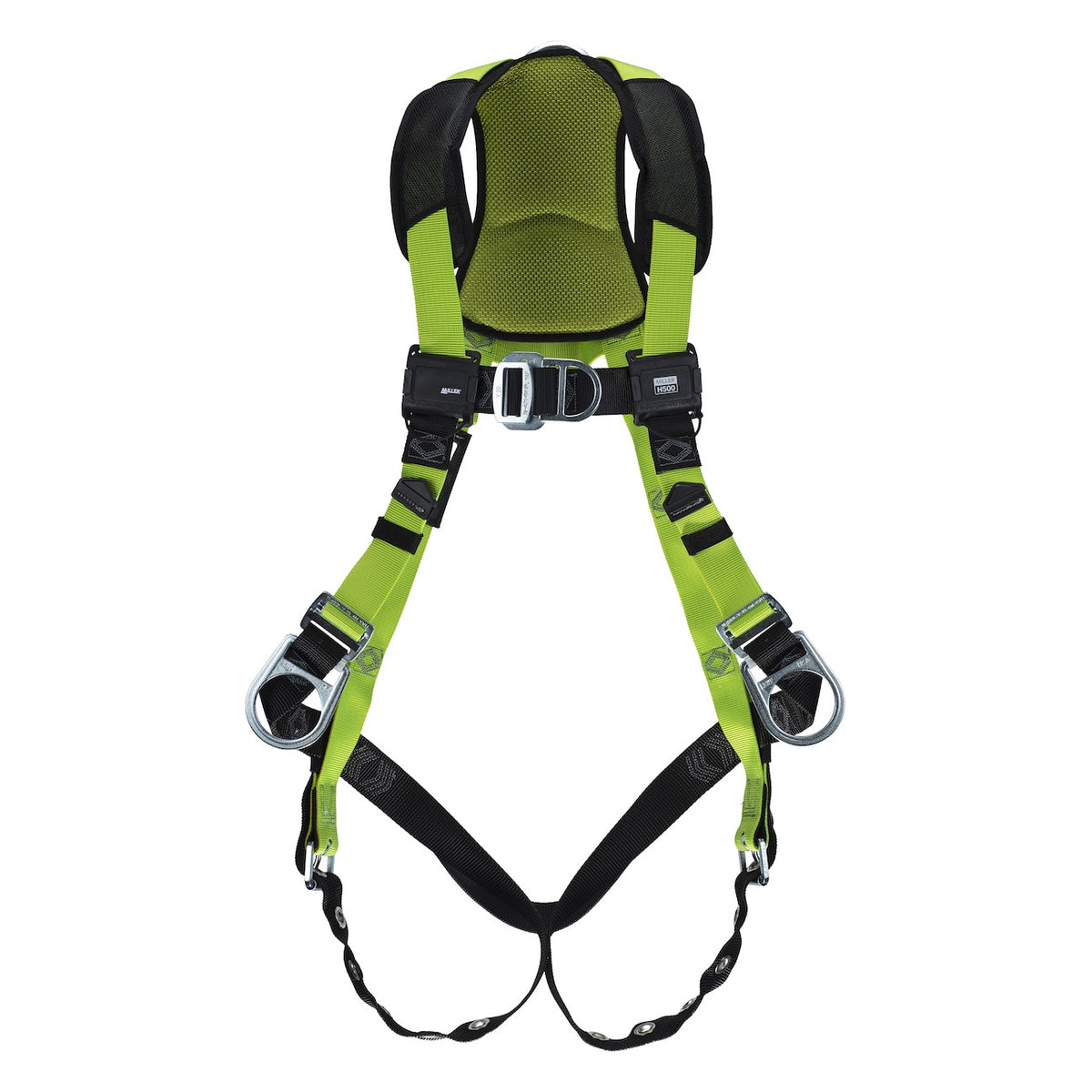 Miller H5IC31112 Industrial Comfort Full-Body Harness with 5 Points of Adjustment, Steel D-Rings, Tongue Buckles Leg, Front/Side & Back D-Rings