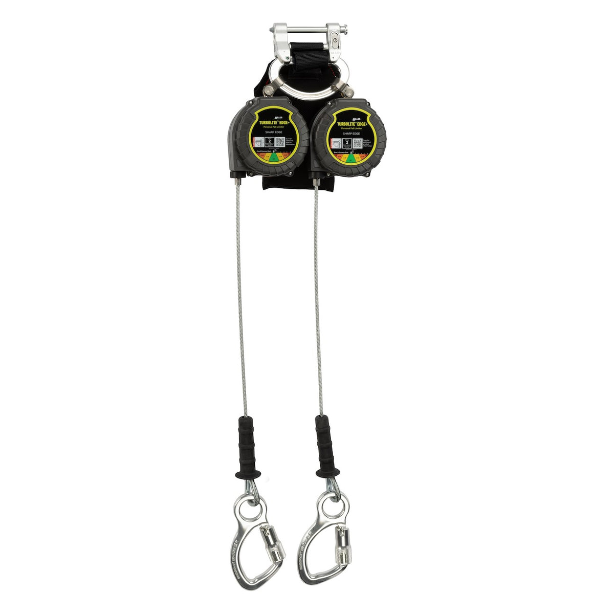 Miller MTL-LEP2-63 Twin Cable Edge Personal Fall Limiter with Aluminum Harness One Pin Connector and Aluminum Captive Eye Carabiner