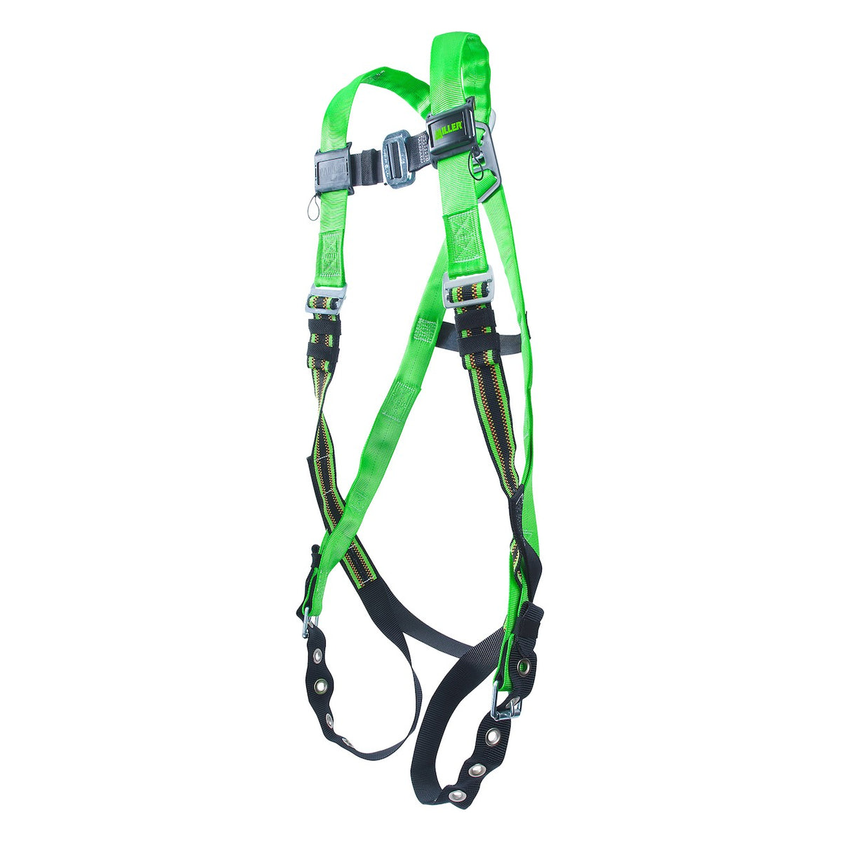 Miller P950-4 Full-Body Harness with Steel Hardware, DuraFlex™ Stretch Webbing, Back D-Ring, Mating Chest Strap Buckle and Tongue Leg Strap Buckle