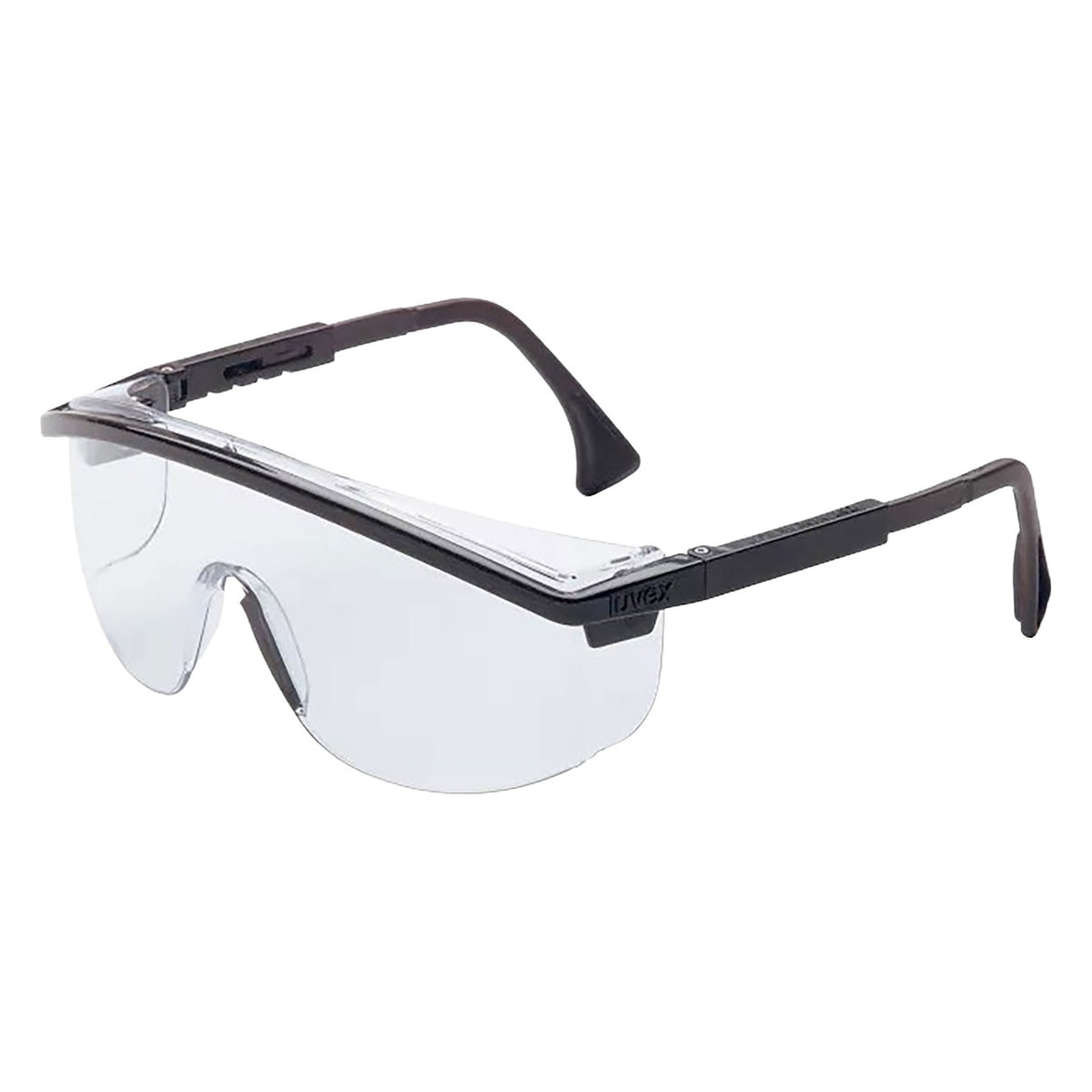 Uvex S1359C Wraparound Safety Glasses with Black Temple and Clear Lens with Anti-Fog/Anti-Scratch Coating