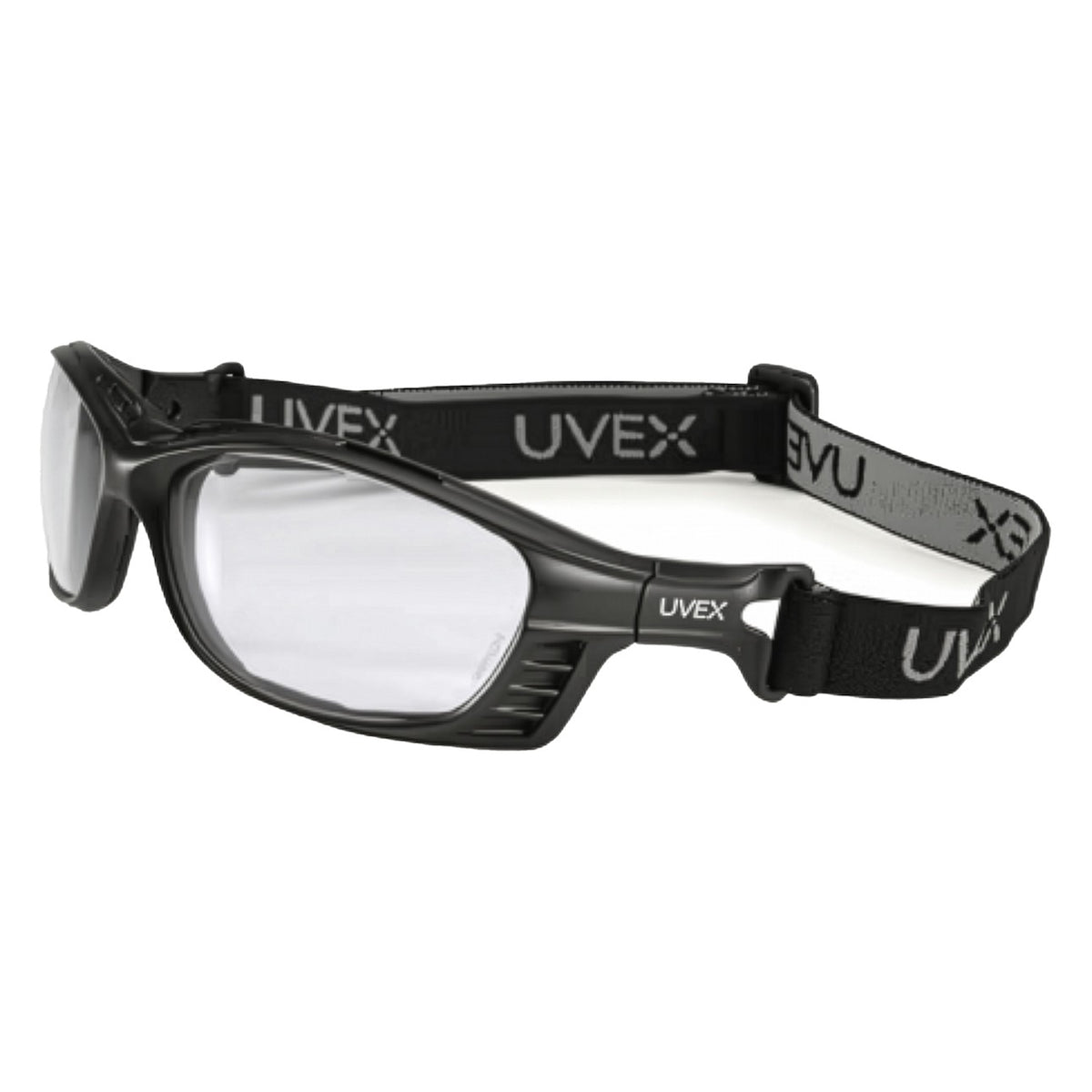 Uvex S2600HS Full Frame Safety Glasses with Black Frame, Foam Padding and Clear Lens with Hydroshield® Anti-Fog Coating
