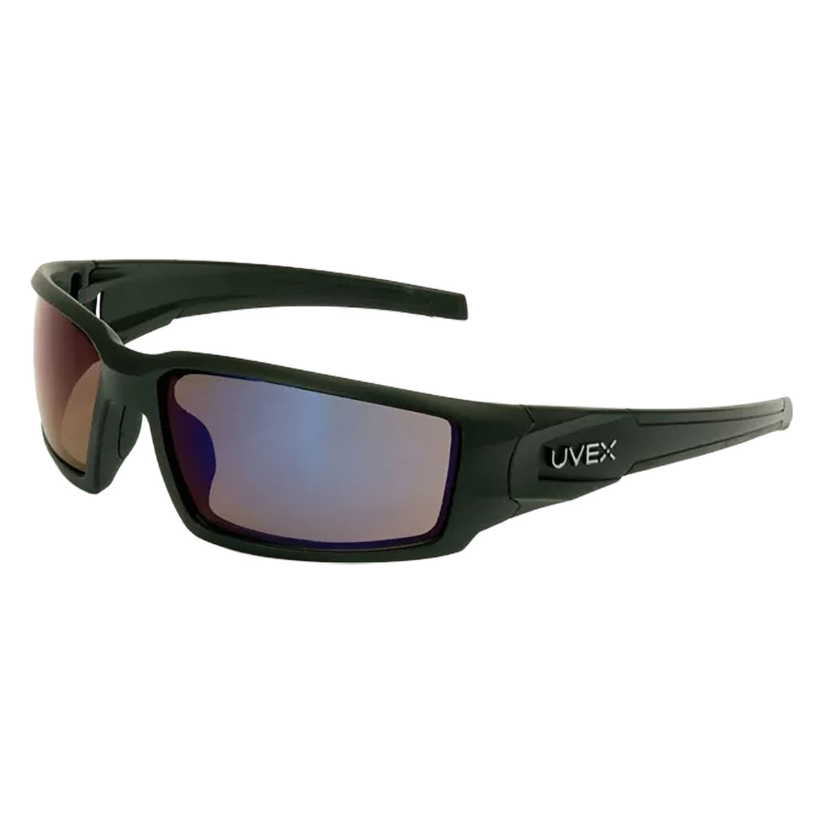 Uvex S2945 Full Frame Safety Glasses with Matte Black Frame, Blue Mirror Anti-Scratch and Hardcoat Lens