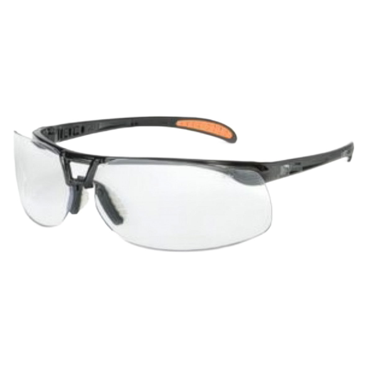 Uvex S4200-H5 Semi-Rimless Safety Glasses with Black Frame, Clear Lens with Hardcoat