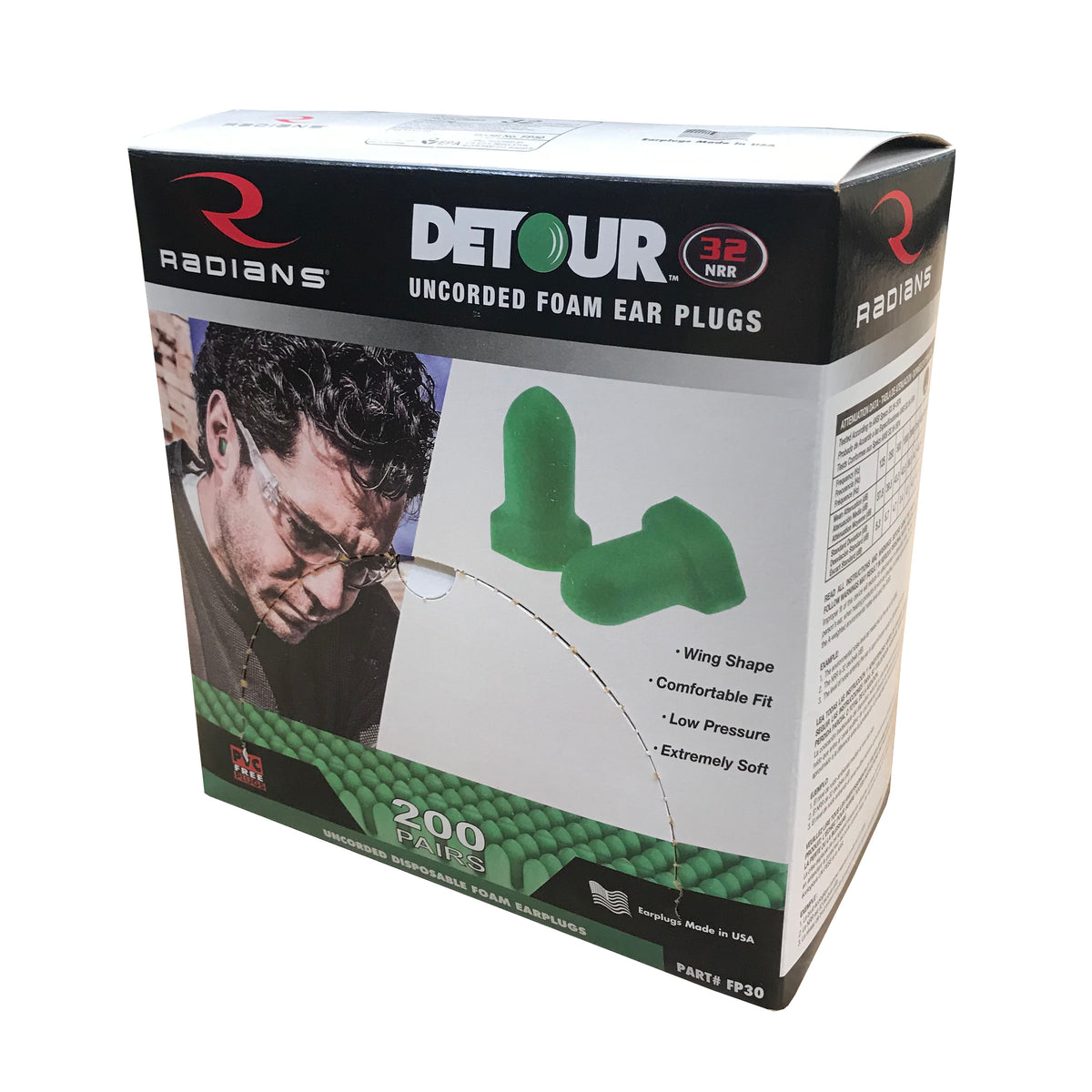 Radians FP30 - Detour® 32 Disposable Foam Earplugs - Uncorded - additional view