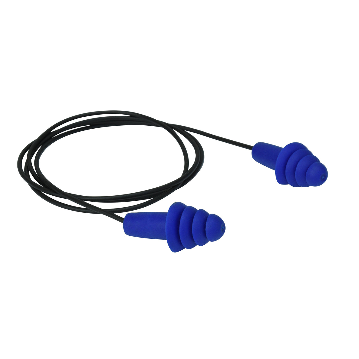 Radians FP43-FMD - Resistor II™ Metal Detectable Reusable Flanged Earplugs - Corded - Blue