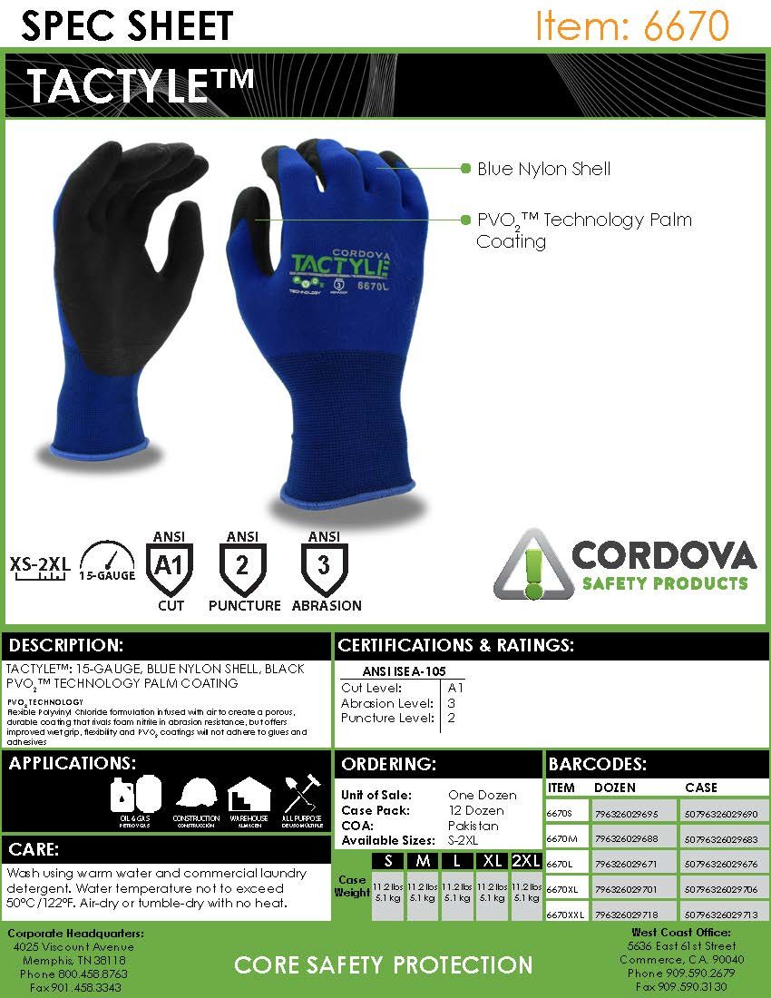 Cordova Tactyle™: 15-gauge, Blue Nylon Shell #6670 - 6670XS image 4