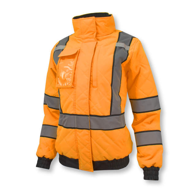 Radians SJ930-3 Women's Class 3 Quilted Bomber Jacket Polyurethane