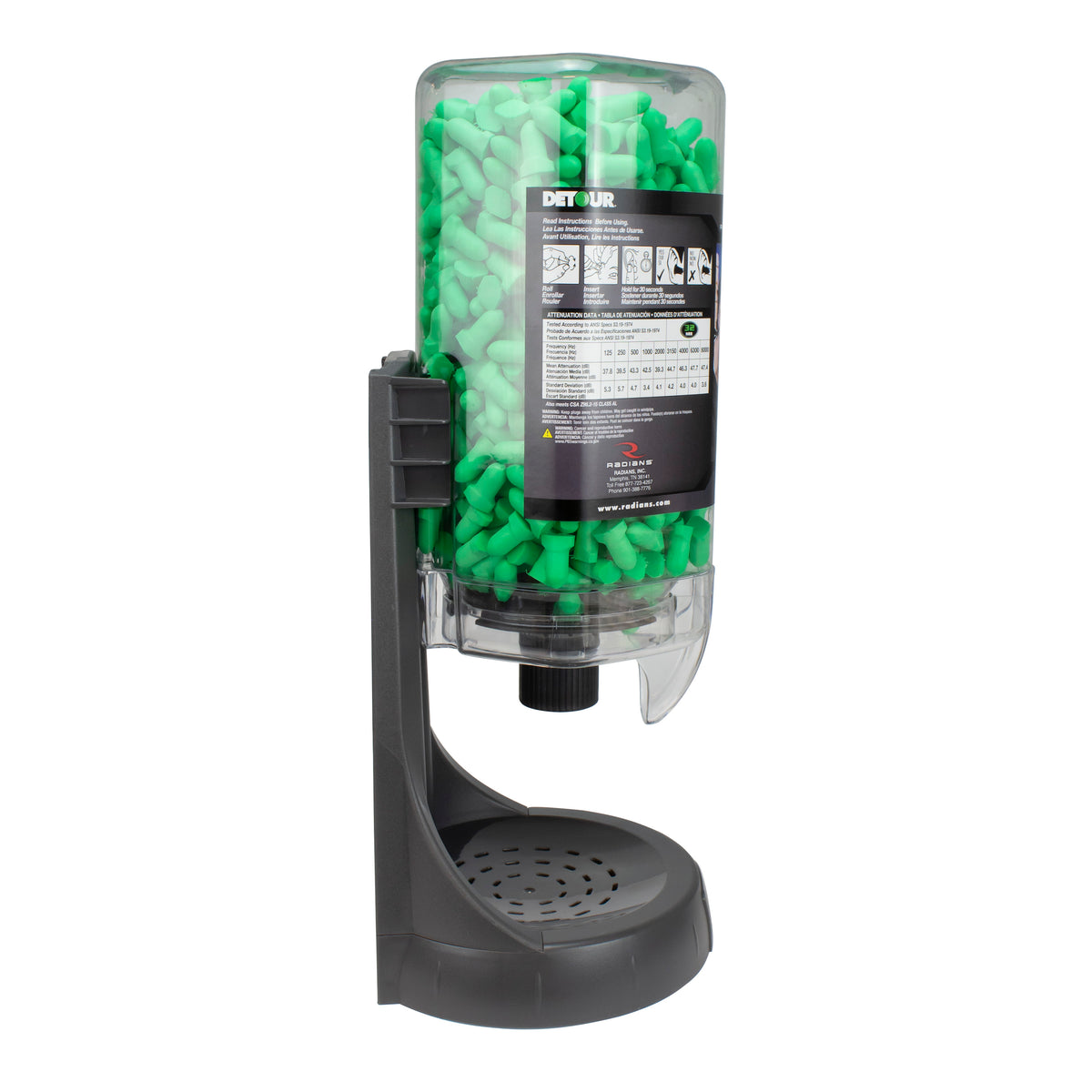 Radians FPD-500L30 - Refillable Dispenser with Detour® 32 Earplugs - 500 Pair - additional view