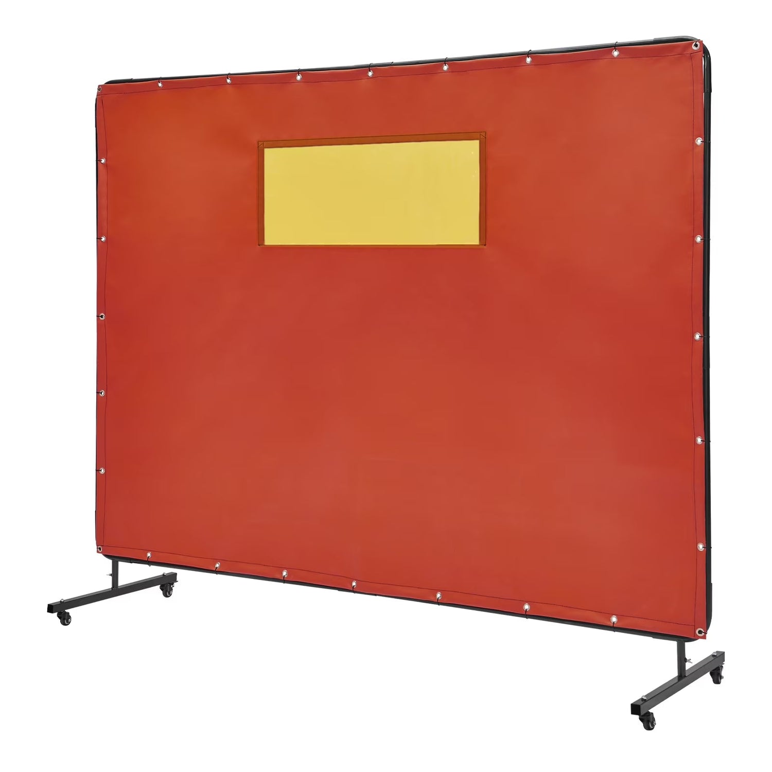 Welding screen installed in fabrication shop