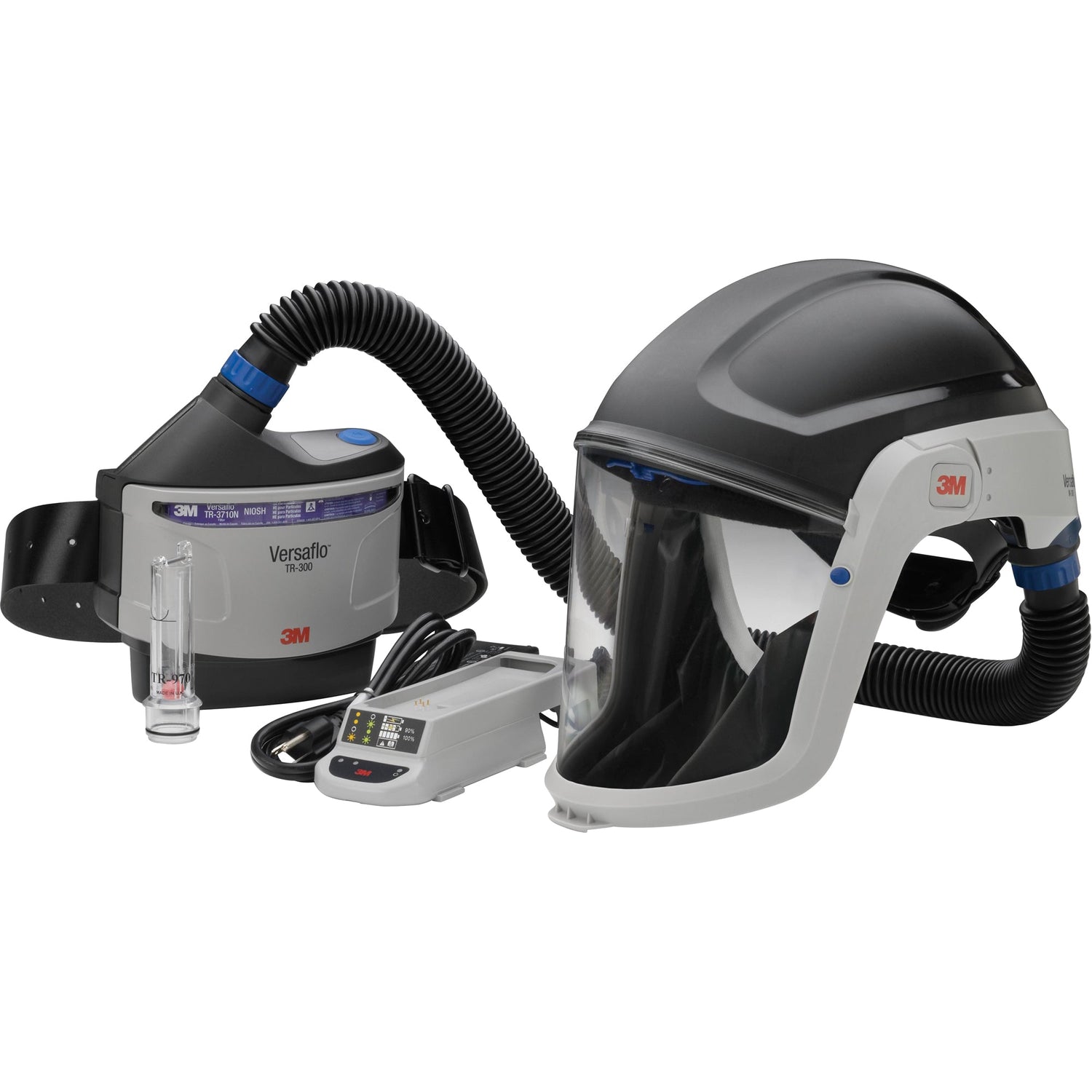Complete PAPR kit used for industrial respiratory protection