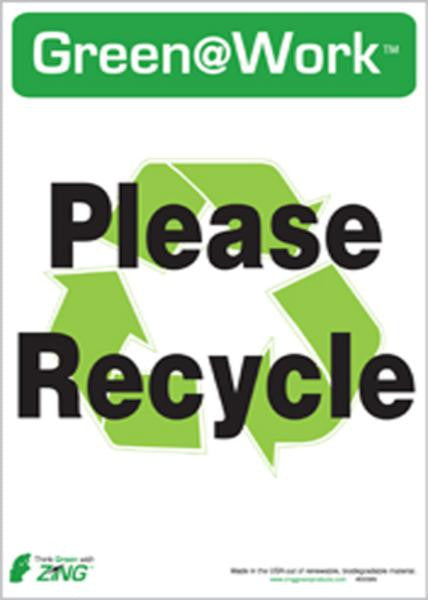 ZING Please Recycle Eco Label 7X5, 5 Pk - 0009S