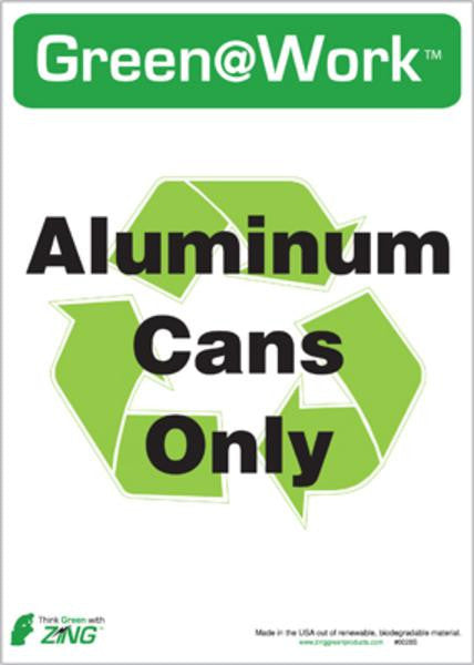 ZING Alum Cans Recycle Eco Label 7X5, 5 Pk - 0028S