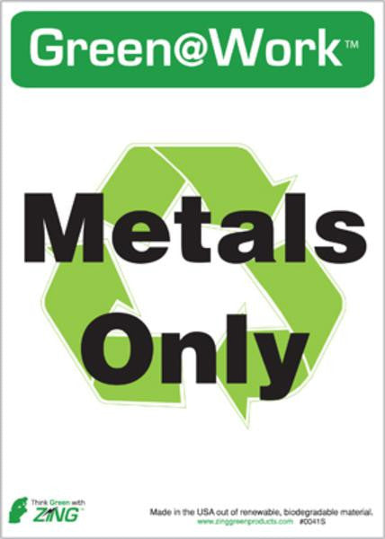 ZING Metals Only Recycle Eco Label 7X5, 5 Pk - 0041S