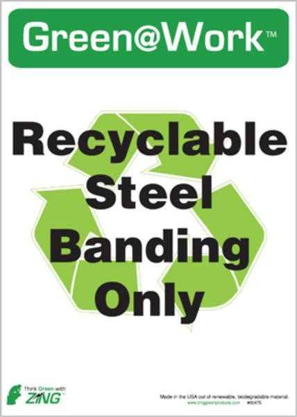 ZING Stl Banding Recycle Eco Label 7X5, 5 Pk - 0047S