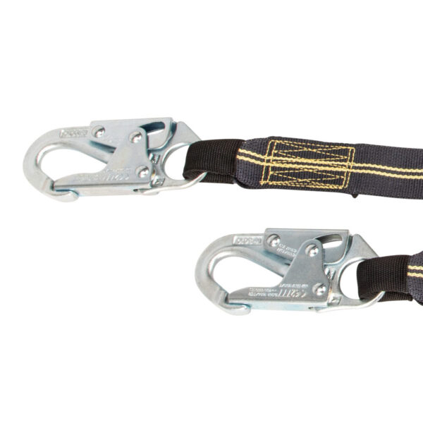Arc Flash 6′ Energy Absorbing Lanyard: Aramid, Dual Leg, Snap Hooks