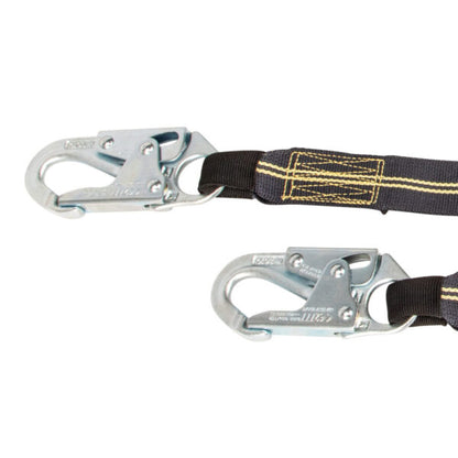 Arc Flash 6′ Energy Absorbing Lanyard: Aramid, Dual Leg, Snap Hooks