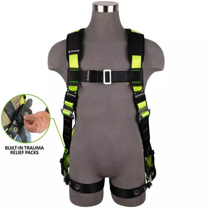 Safewaze 023-1235 PRO Full Body Harness: 1D, MB Chest, TB Legs, Trauma Relief product image