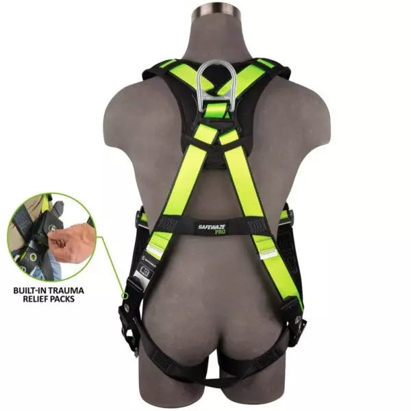 Safewaze 023-1235 PRO Full Body Harness: 1D, MB Chest, TB Legs, Trauma Relief product image