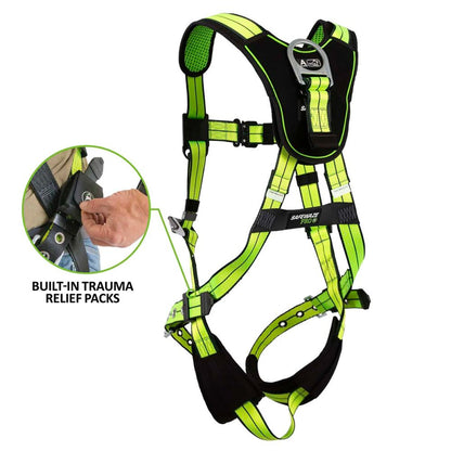 PRO+ Full Body Harness: 1D, QC Chest, TB Legs, Trauma Relief
