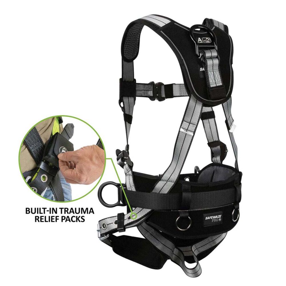 PRO+ Slate Construction Harness: Alu 3D, Alu QC Chest, TB Legs, Trauma Relief