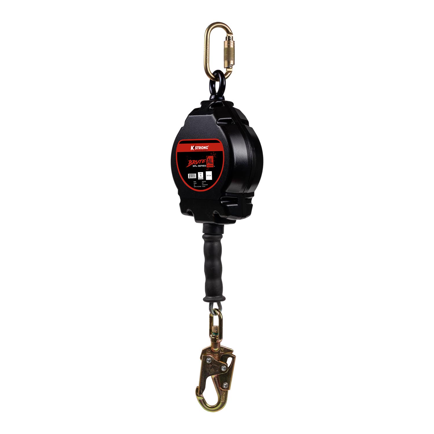 KStrong® BRUTE-AL™ 20 ft. Aluminum Housing Cable SRL with Swivel Snap Hook. Includes Installation Carabiner and Tagline (ANSI)