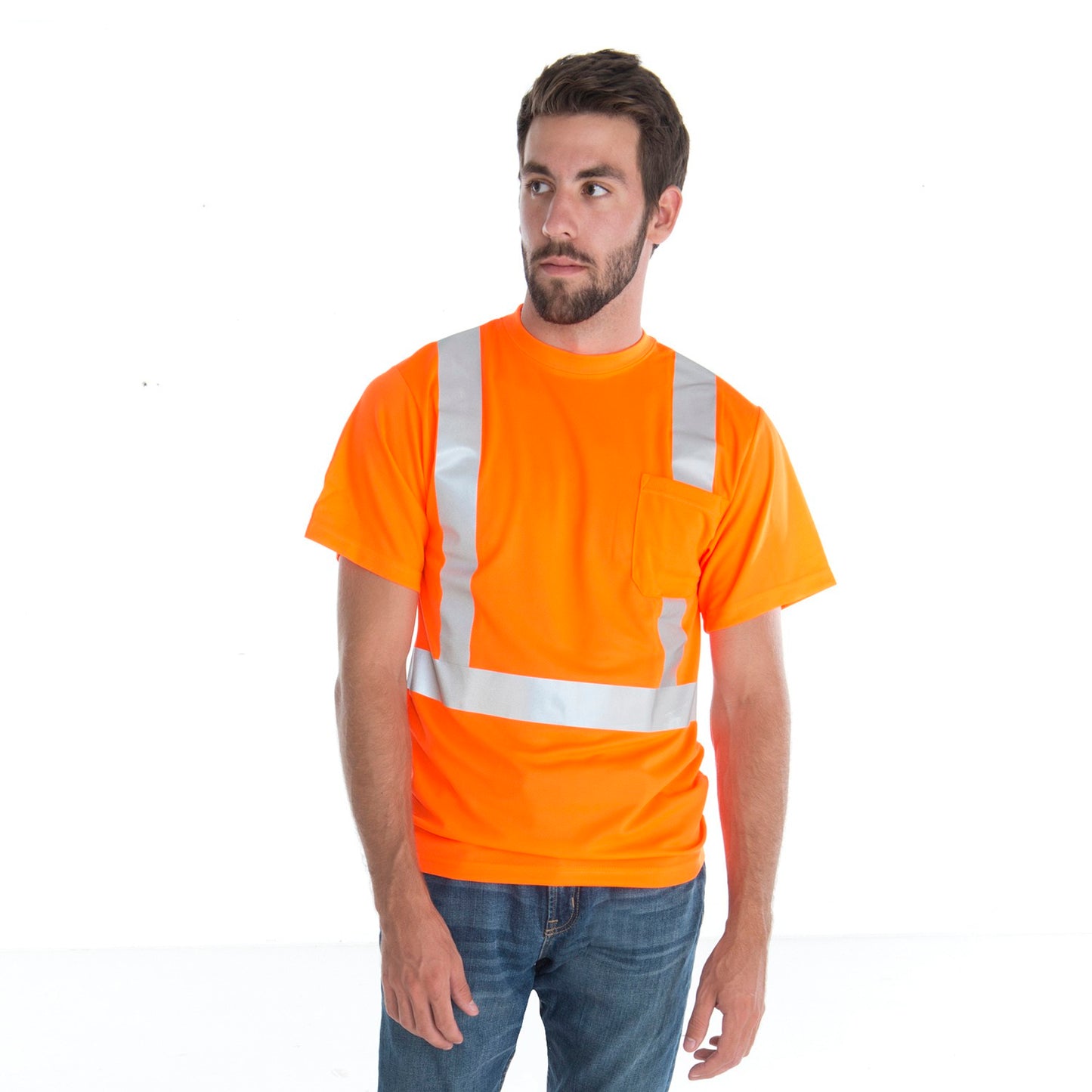 Cordova Class 2 Orange Birdseye Mesh Fabric T-sh #SPV410L