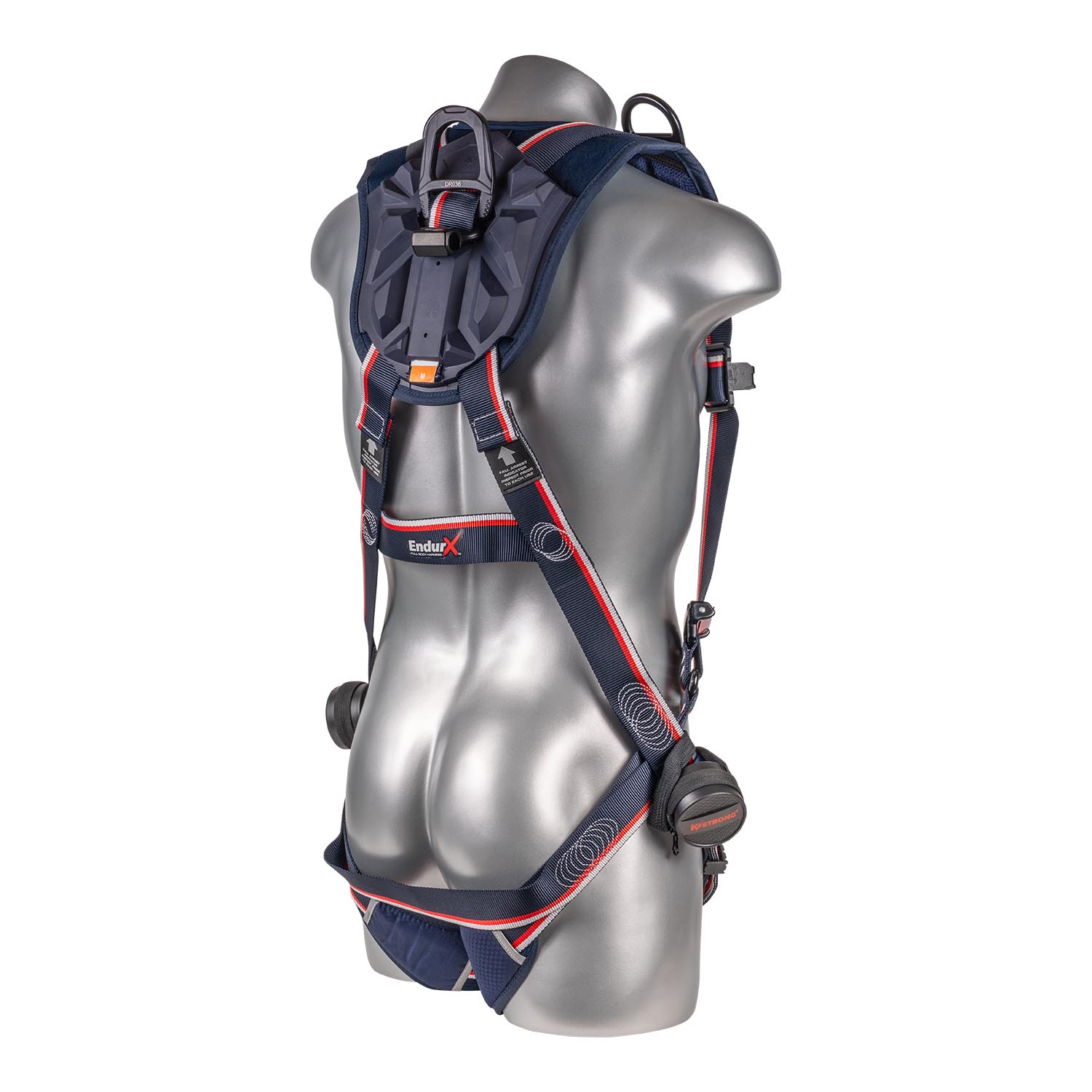 KStrong® EndurX™ 5-Point Full Body Harness, Premium Shoulder Pad, Deluxe Leg Pads, Enhanced Dorsal D-ring Plus™, Shoulder D-rings, Quick Slide Adjusters, Trauma Relief Straps, QC Chest, TB Legs (SS), All Aluminum Hardware (ANSI)