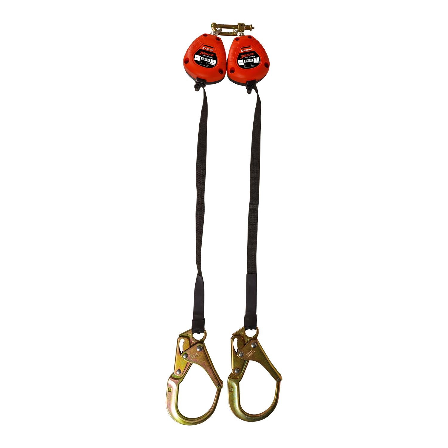 KStrong® BRUTE™ Dual 9 ft. SRL with Hi-Abrasion Resistant Webbing, Forged Rebar Hooks and dorsal connector (ANSI)