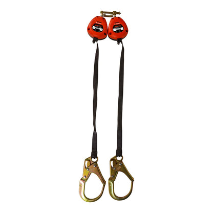KStrong® BRUTE™ Dual 9 ft. SRL with Hi-Abrasion Resistant Webbing, Forged Rebar Hooks and dorsal connector (ANSI)