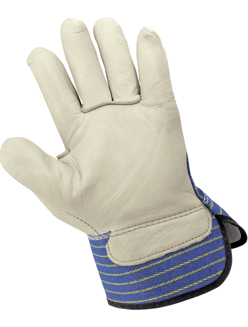 Global Glove - 1900 - Leather Palm Gloves - rubber coating - blue