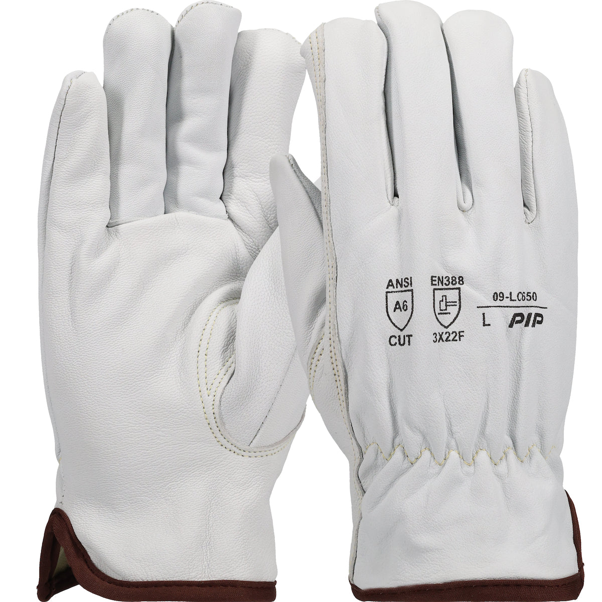 PIP 09-LC650 – Premium Top Grain Goatskin Leather Drivers Glove with A6 Aramid Blend Lining - Keystone Thumb