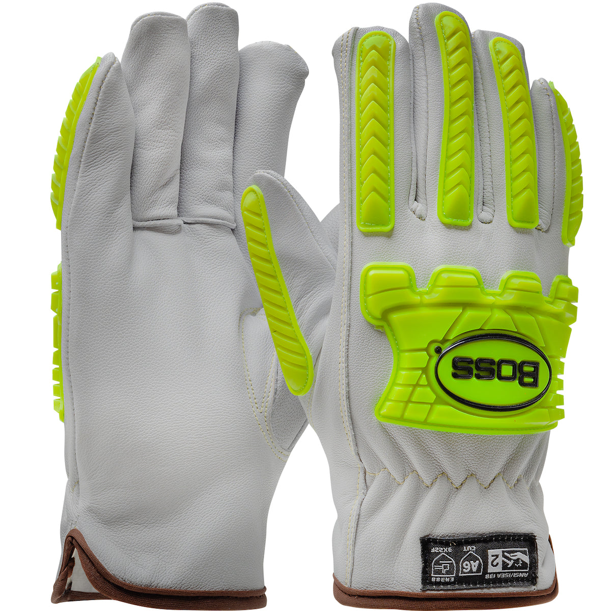 Boss 09-LC650MP – Premium Top Grain Goatskin Leather Drivers with Aramid Blend Lining and Hi-Vis Impact Protection