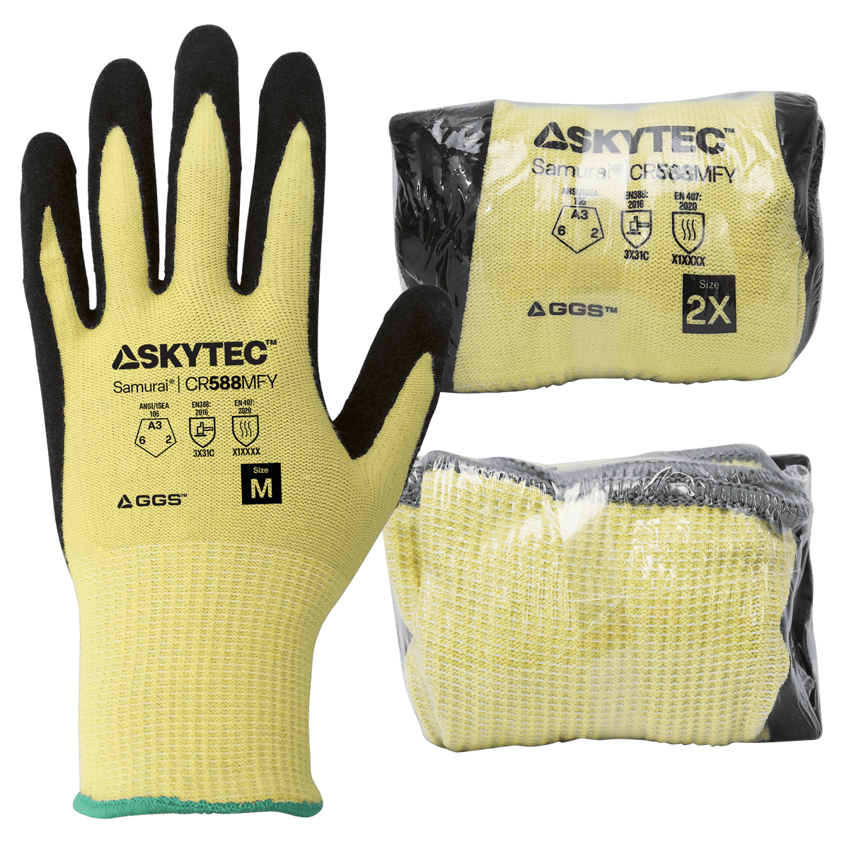 Global Glove CR588MFY-VP – Yellow Vend-Packed Nitrile Gloves – ANSI A3 - view 6